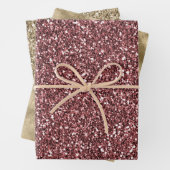 Sparkle Red Glitz Gold Glitter Inpakpapier Vel (In situ)