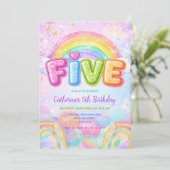 Sparkle Regenboog 5e Verjaardagsfeestje Kaart (Staand voorkant)