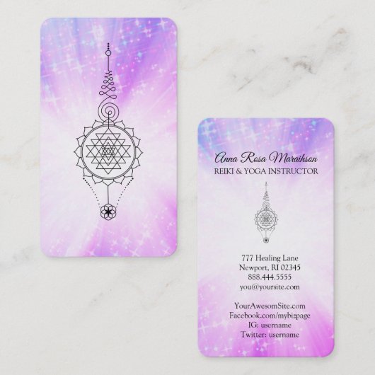 ~ Sparkle. Reiki Energy Healing Rays Nirvana Visitekaartje (Voorkant / Achterkant)