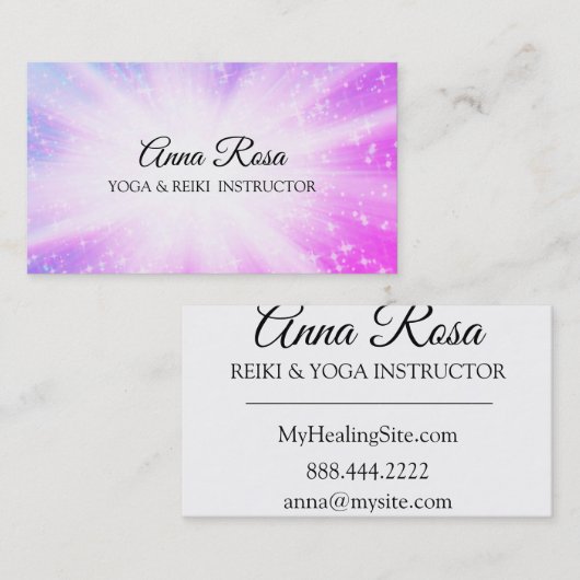 *~* Sparkle Reiki Energy Healing Rays Visitekaartje (Voorkant / Achterkant)