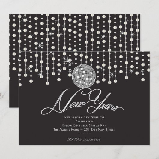 Sparkle Ring in de Nieuwe Jaren EVE Uitnodiging (Voorkant / Achterkant)