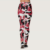 Sparkle Rood Wit Zwart Camouflage Camo Leggings (Achterkant)