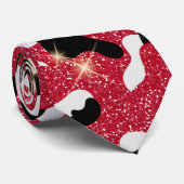 Sparkle Rood Wit Zwart Camouflage Camo Stropdas (Opgerold)