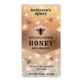  Sparkle roos Gold Bee Honingpot Label (Voorkant)
