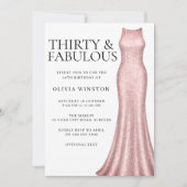 Sparkle Roos Gold Dress Vrouwen 30ste Verjaardag P Kaart (Voorkant)