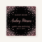 Sparkle Roos Gold Glitter 60e Verjaardag Gastenboe Notitieboek (Voorkant)