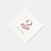 Sparkle roos gold glitter en floral 3rd jarig servet (Hoek)
