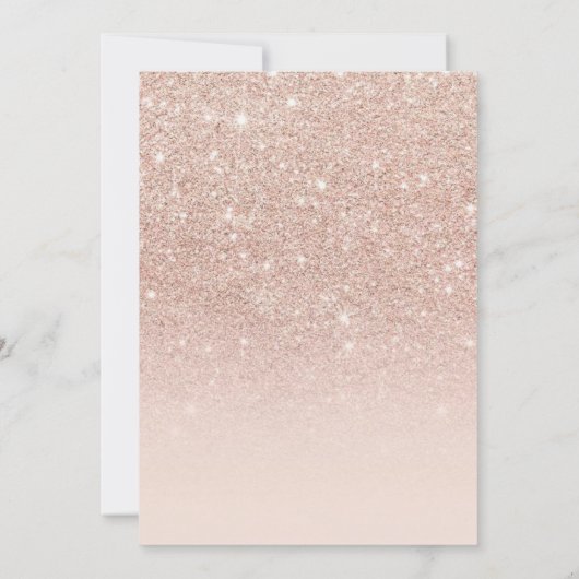 Sparkle Roos Gold Glitter Ombre 10e Verjaardag Kaart (Achterkant)