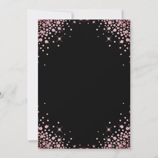 Sparkle Roos Gold Glitter Zwart 21e Verjaardag Kaart (Achterkant)