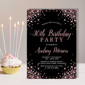 Sparkle Roos Gold Glitter Zwart 30e Verjaardag Kaart