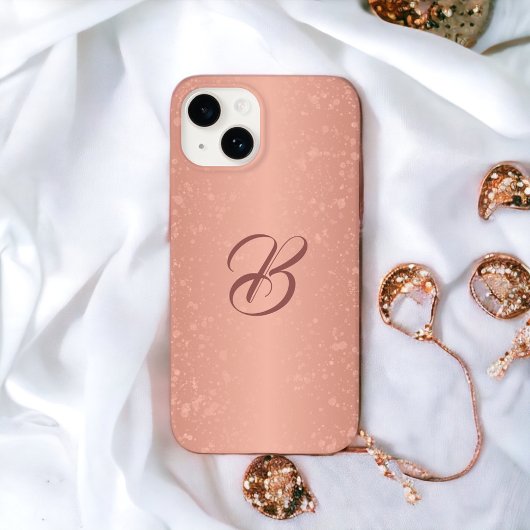 Sparkle Roos Gold Kijk Monogrammed iPhone Case