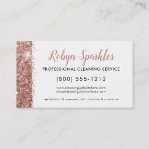 Sparkle Roos Gold Pink Cleaning Service Maid Visitekaartje