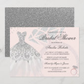 Sparkle Roos Gold Silver Dress Ring Vrijgezellenfe Kaart (Voorkant / Achterkant)