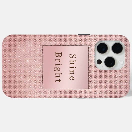 Sparkle Roos Goud Glam Bruin Glitter Case-Mate iPhone Case (Achterkant (horizontaal))