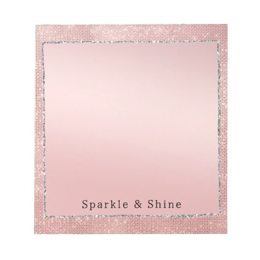 Sparkle Roos Goud Glam Bruin Glitter Notitieblok (Voorkant)