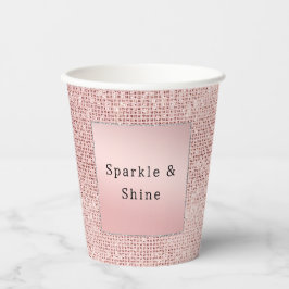 Sparkle Roos Goud Glam Bruin Glitter Papieren Bekers