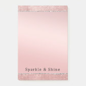 Sparkle Roos Goud Glam Bruin Glitter Post-it® Notes (Voorkant)