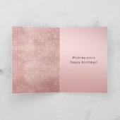 Sparkle Roos Goud Glam Bruin Glitter Verjaardag Kaart (Binnen)