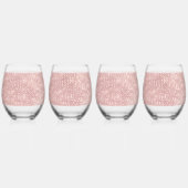 Sparkle Roos Goud Glam Bruin Glitter Wijnglas Zonder Voet (Voorkant)