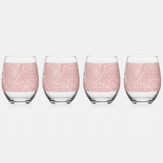 Sparkle Roos Goud Glam Bruin Glitter Wijnglas Zonder Voet (Rechts)