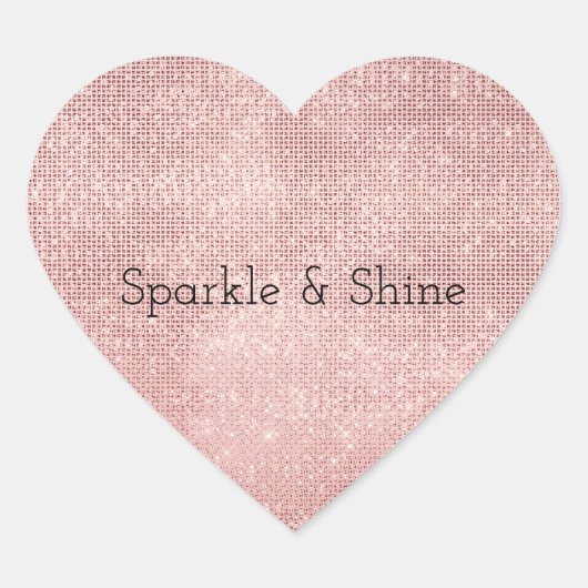 Sparkle Roos Gouden Glam Hart Sticker (Voorkant)