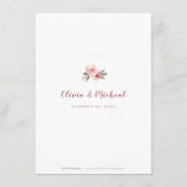 Sparkle roos gouden glitter bloemenbruiloft Detail Informatiekaartje (Achterkant)