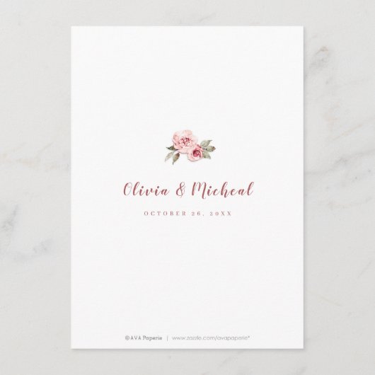 Sparkle roos gouden glitter bloemenbruiloft Detail Informatiekaartje (Achterkant)