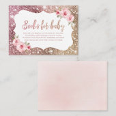 Sparkle roos gouden glitter en bloemenboeken aanvr informatiekaartje (Voorkant / Achterkant)