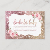 Sparkle roos gouden glitter en bloemenboeken aanvr informatiekaartje (Voorkant)