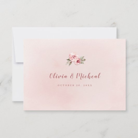 Sparkle roos gouden glitter en bloemenbruiloft RSV RSVP Kaartje (Achterkant)