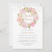 Sparkle Roos Krans Roze Goud Bruiloft Kaart (Voorkant)
