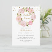 Sparkle Roos Krans Roze Goud Bruiloft Kaart (Staand voorkant)