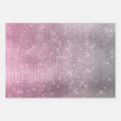 Sparkle Roze Blauwe Glam Eenhoorn Verjaardag Inpakpapier Vel (Voorkant 2)