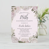 Sparkle Roze Bloemen 18e Verjaardagsfeest Kaart (Staand voorkant)