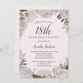 Sparkle Roze Bloemen 18e Verjaardagsfeest Kaart (Voorkant / Achterkant)