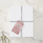 Sparkle Roze Blush Glam Zilver Glitter Verjaardag Cadeaulabel (Met Touw)