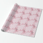 Sparkle Roze Coquette Strik 1e Cadeaupapier (Uitgerold)
