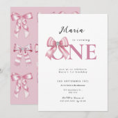 Sparkle Roze Coquette Strik 1e Kaart (Voorkant / Achterkant)