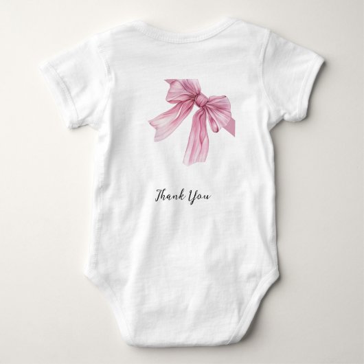 Sparkle Roze Coquette Strik 1ste Romper (Achterkant)