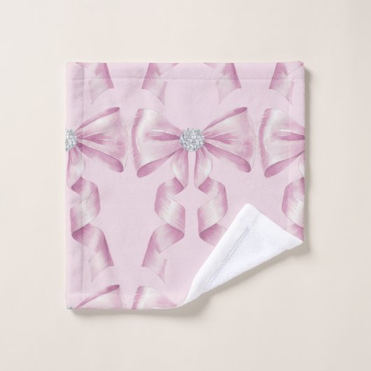 Sparkle Roze Coquette Strik 1ste Washandje (Wasdoekje)