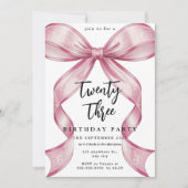 Sparkle Roze Coquette Strik Verjaardag Kaart (Voorkant)