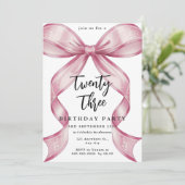 Sparkle Roze Coquette Strik Verjaardag Kaart (Staand voorkant)