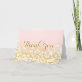 Sparkle Roze en Goud Dank U Bedankkaart