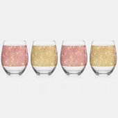Sparkle Roze en Gouden Glam Wijnglas Zonder Voet (Links)