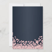 Sparkle Roze en Navy Confetti Gala Bruiloft Kaart (Achterkant)