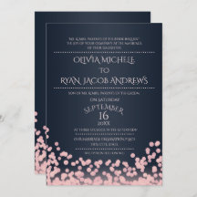 Sparkle Roze en Navy Confetti Gala Bruiloft