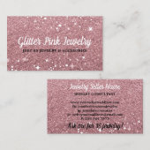 Sparkle roze juwelen visitekaartje (Voorkant / Achterkant)