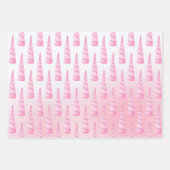 Sparkle Roze Witte Glam Eenhoorn Verjaardag Inpakpapier Vel (Voorkant 3)