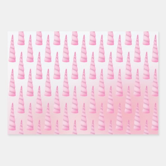Sparkle Roze Witte Glam Eenhoorn Verjaardag Inpakpapier Vel (Voorkant 3)