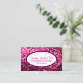 Sparkle Roze witte Glitz Glam Starlust licht Visitekaartje (Staand voorkant)